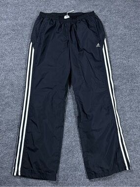 Adidas Track Pants Soccer Performance Striped Black Athletic Mens Size Large